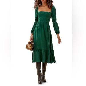 Reformation Mica Long Sleeve Midi Dress